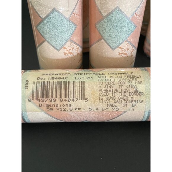 Wallpaper Border Southwestern Geometric Design 9 Rolls=48.6 Yards Vintage *READ* - Picture 3 of 15
